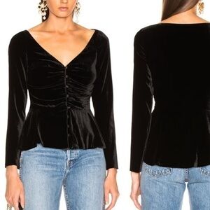 Veronica Beard Black Velvet Blouse